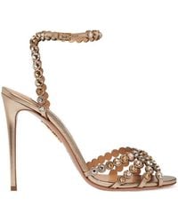 Aquazzura - Logo High-Heeled Sandals - Lyst