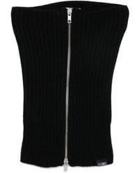 MM6 by Maison Margiela - Knitted Zip-Up Neck Warmer - Lyst