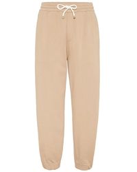 Brunello Cucinelli - Straight-Leg Cotton-Blend Track Pants - Lyst