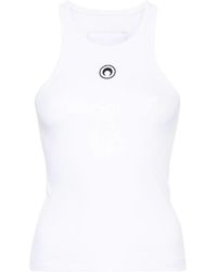 Marine Serre - Crescent Moon Embroidered Sleeveless Tank Top - Lyst