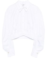 Elisabetta Franchi - Cotton Poplin Shirt With Waistband - Lyst