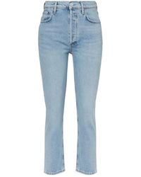 Agolde - Riley High-Rise Straight-Leg Denim Trousers - Lyst