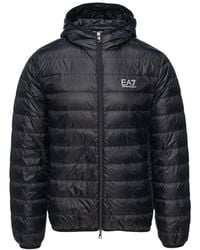 EA7 - Logo-Print Padded Jacket - Lyst
