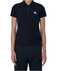 Moncler - Logo Patch Short-Sleeved Polo Top - Lyst
