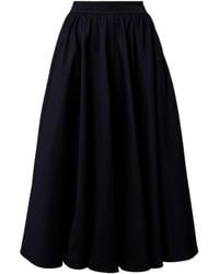 Patou - Pleated Cotton Midi Skirt - Lyst