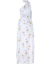 Emilia Wickstead - Halterneck Silk-Twill Gown - Lyst