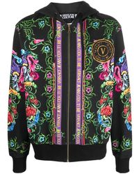 Versace Jeans Couture - Baroque-Print Cotton Hoodie - Lyst