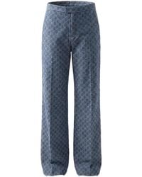 Gucci - Gg Cotton Denim Jacquard Pants - Lyst