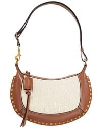 Isabel Marant - Leather-Trimmed Raffia Shoulder Bag - Lyst