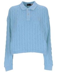 Polo Ralph Lauren - Cable-Knit Cotton Polo Shirt - Lyst