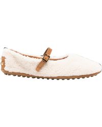 Tod's - Buckled Shearling-Effect Ballet Flats - Lyst