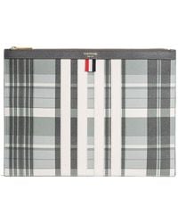 Thom Browne - Checkered Zipped Clutch Bag - Lyst