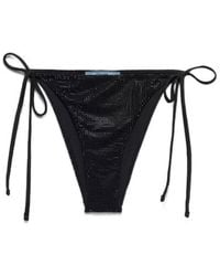 Prada - Jersey Bikini Bottom With Rhinestones - Lyst