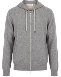 Brunello Cucinelli - Long-Sleeved Hooded Knit Sweater - Lyst