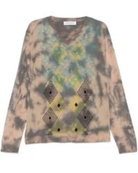 Kiko Kostadinov - Hatha Geometric-Pattern Tie-Dye V-Neck Sweater - Lyst