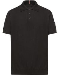 Moncler - Logo Cotton Knit Polo - Lyst