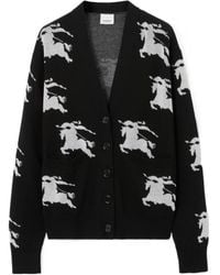 Burberry - Ekd Intarsia-Knit Cardigan - Lyst