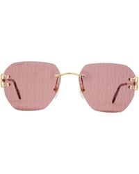 Cartier - Simple Metal Sunglasses - Lyst