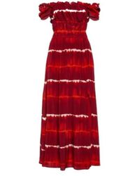 Altuzarra - Printed Off-Shoulder Silk Midi Dress - Lyst