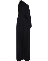 David Koma - Crystal Claw Embr Detail Draped Jumpsuit - Lyst