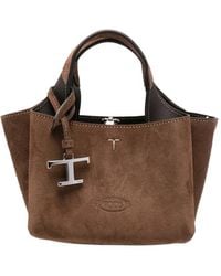 Tod's - Micro Logo-Detail Suede Mini Bag - Lyst