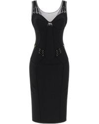 Elisabetta Franchi - Sheer Panel Corset Dress - Lyst