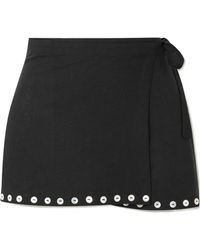 STAUD - Zandra Button-Decorated Mini Wrap Dress - Lyst