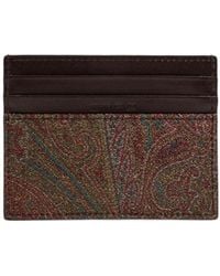 Etro - Paisley Printed Logo Embossed Wallet - Lyst