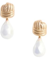Self-Portrait - Knot Pearl Earrings - Lyst