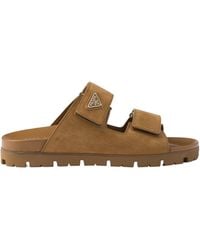 Prada - Suede Band Sandals - Lyst