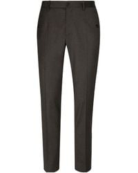 Dolce & Gabbana - Logo-Trim Straight-Leg Tailored Trousers - Lyst