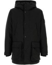 Stone Island - Logo-Patch Press-Stud Hooded Coat - Lyst