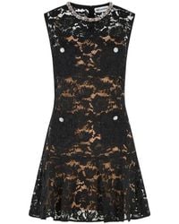 Self-Portrait - Embellished-Trim Lace Mini Dress - Lyst
