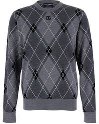 Dolce & Gabbana - Logo Intarsia Knitted Jumper - Lyst