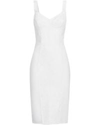 Dolce & Gabbana - Lace Detailed Midi Corsetry Dress - Lyst