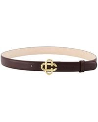 CASABLANCA - Logo Buckle Leather Belt - Lyst