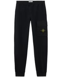 Stone Island - Logo Patch Tapered Leg Pants - Lyst