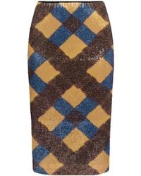 Diane von Furstenberg - Bianca Sequin Mesh Midi Pencil Skirt - Lyst