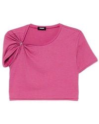 we11done - Gathered Cropped T-Shirt - Lyst