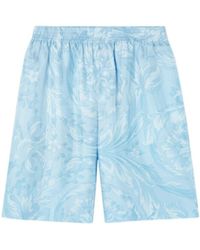Versace - Barocco-Printed Elasticated Waistband Shorts - Lyst