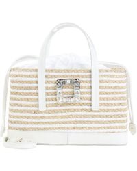 Roger Vivier - Viv Skate Small Raffia Tote Bag - Lyst