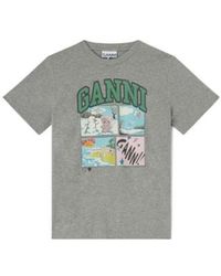 Ganni - Graphic Printed T-Shirt - Lyst
