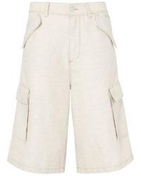 Fendi - Ivory Selleria Denim Bermuda Shorts - Lyst