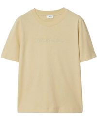 Burberry - Logo Embroidered Crewneck T-Shirt - Lyst
