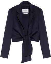 Max Mara - Sash Detailed Straight Hem Cropped Jacket - Lyst