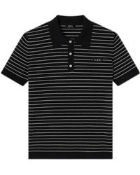 A.P.C. - Fitted Striped Polo - Lyst