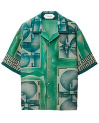Versace - Greca-Print Medusa-Head Shirt - Lyst