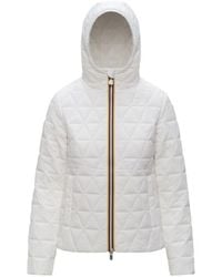 K-Way - Quilted Hooded Jacket - Lyst