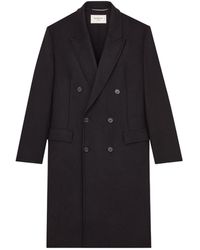 Saint Laurent - Double-Breasted Knee-Length Coat - Lyst