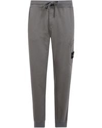 Stone Island - Drawstring Logo Patch Pants - Lyst